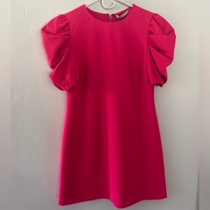 Alice and Olivia wild pink size 4 puff sleeve dress
